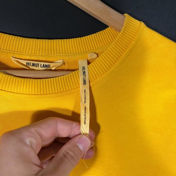 HELMUT LANG AW18/19 TAXI French Terry Crewneck Sweatshirt Yellow men's size M - Picture 5 of 9